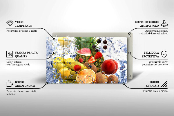 Copri piano cottura Frutta succosa e acqua