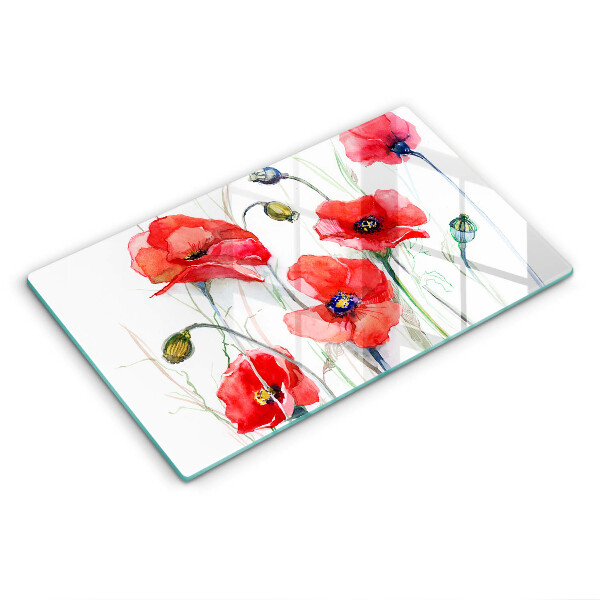 Copri piano cottura Fiori di papaveri rossi