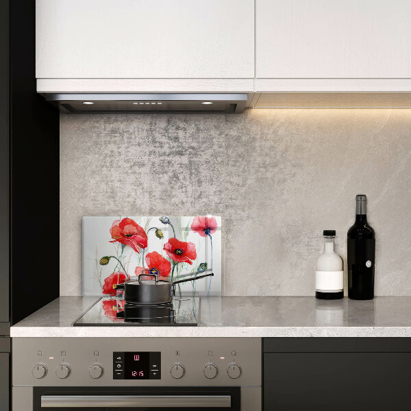 Copri piano cottura Fiori di papaveri rossi