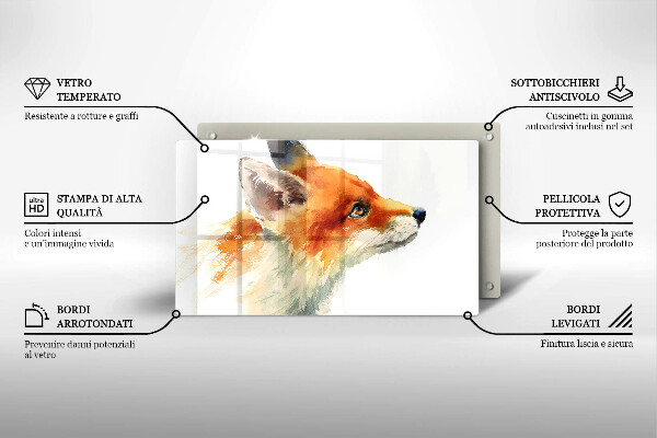 Copri piano induzione Volpe dipinta