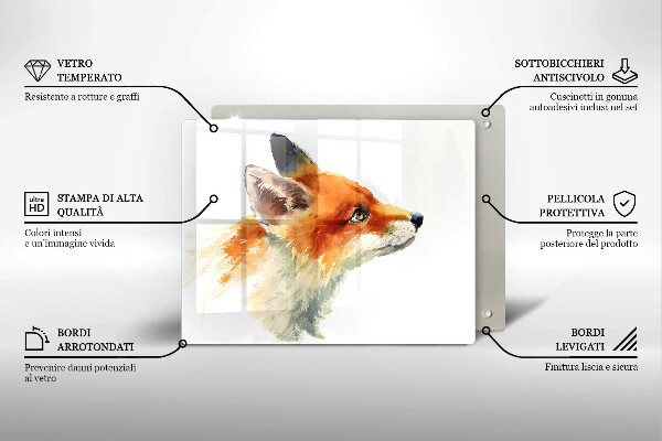 Copri piano induzione Volpe dipinta