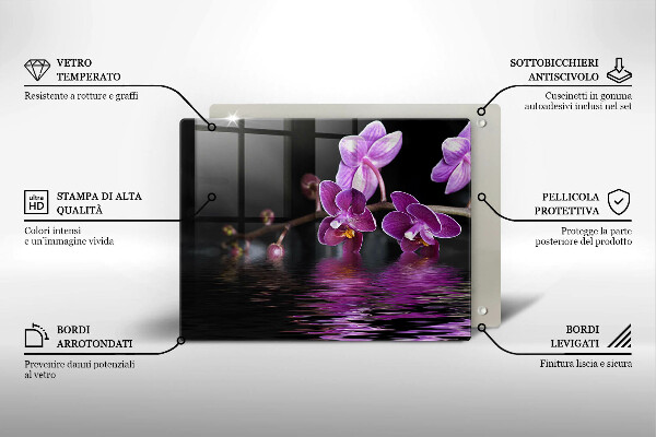 Copri piano cottura Acqua zen di orchidea