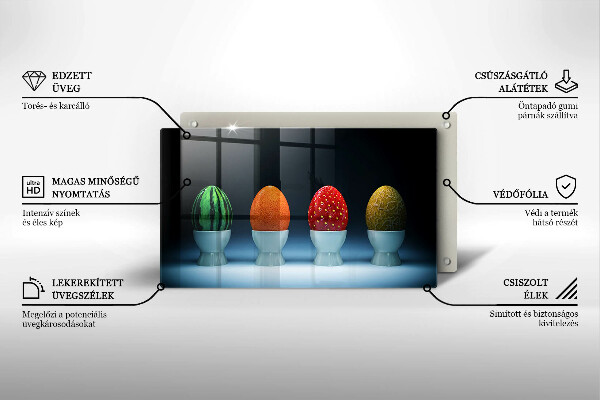 Copri piano cottura Uova di frutta astratte