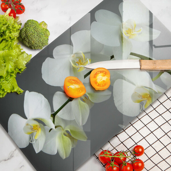 Copri piano cottura Fiori di orchidea bianca