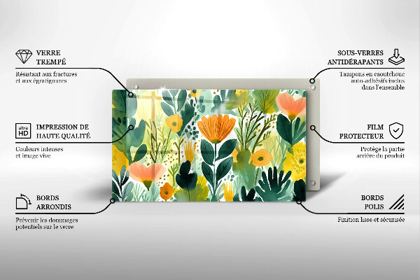 Copri piano induzione Fiori dipinti