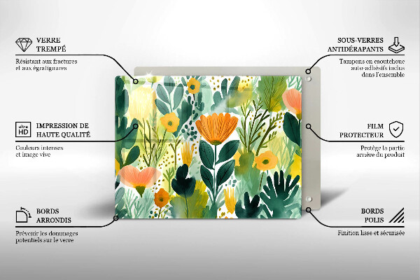 Copri piano induzione Fiori dipinti