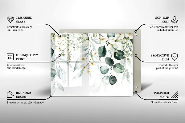 Copri piano induzione Piante ad acquerello