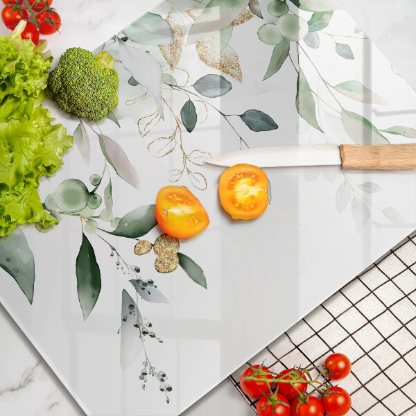 Copri piano induzione Foglie ad acquerello