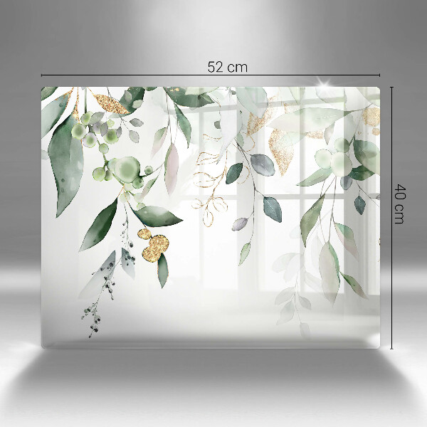 Copri piano induzione Foglie ad acquerello