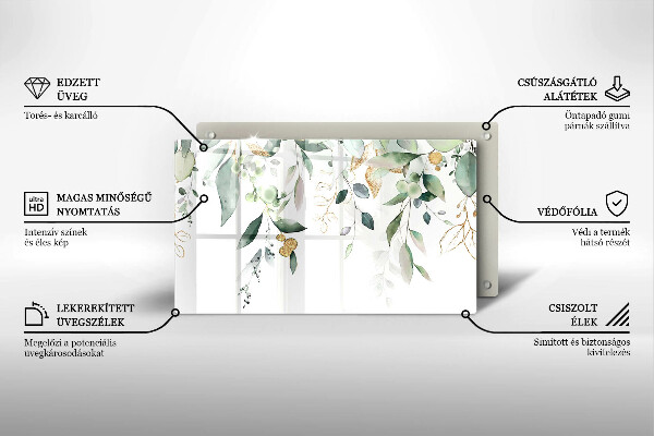 Copri piano induzione Foglie ad acquerello
