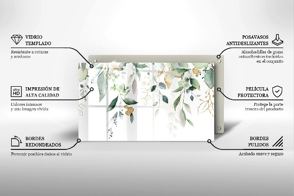 Copri piano induzione Foglie ad acquerello