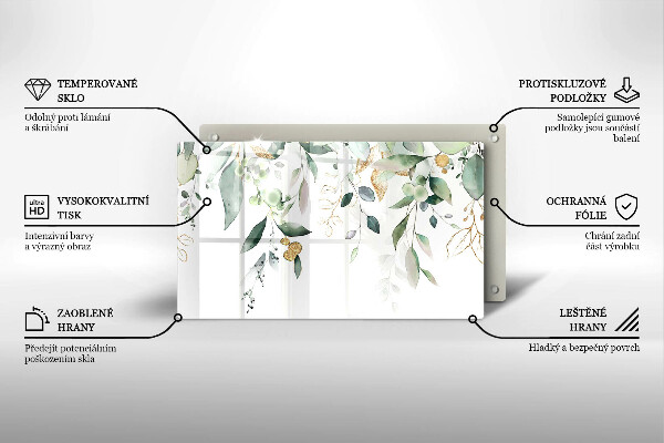 Copri piano induzione Foglie ad acquerello