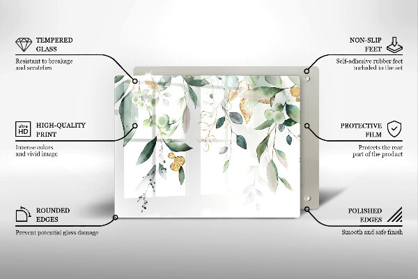 Copri piano induzione Foglie ad acquerello