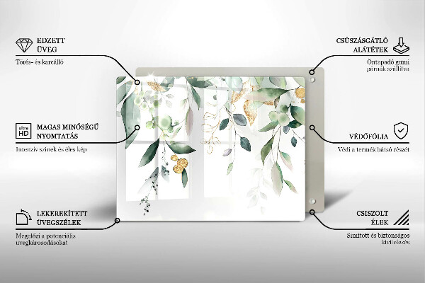 Copri piano induzione Foglie ad acquerello