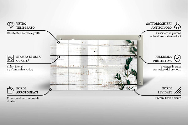 Copri piano induzione Vecchie tavole e foglie