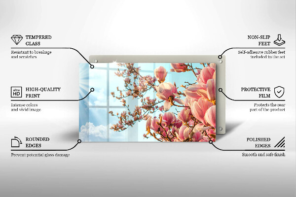 Copri piano cottura Albero di fiori rosa