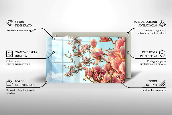 Copri piano cottura Albero di fiori rosa