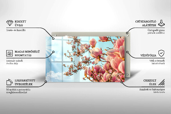 Copri piano cottura Albero di fiori rosa