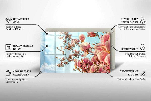 Copri piano cottura Albero di fiori rosa