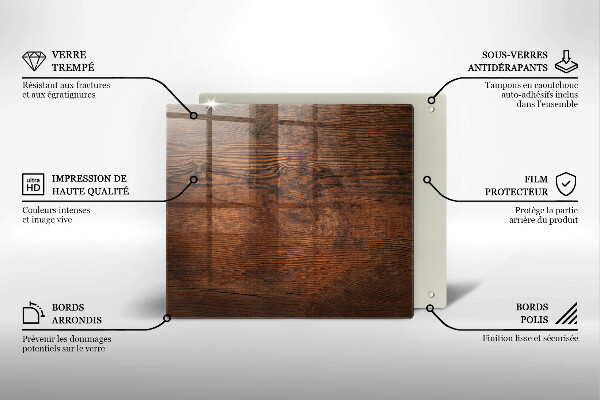 Copertura piano induzione Tavola in legno scuro