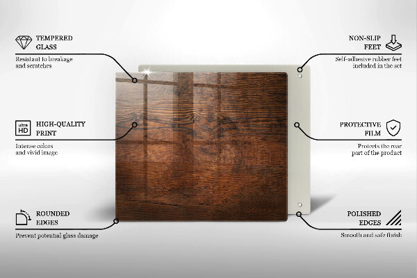Copertura piano induzione Tavola in legno scuro