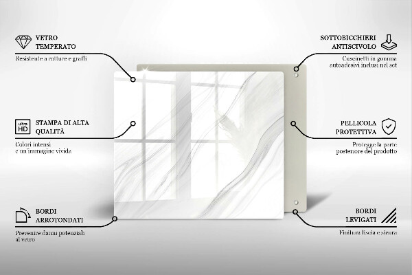 Copertura piano induzione Marmo delicato