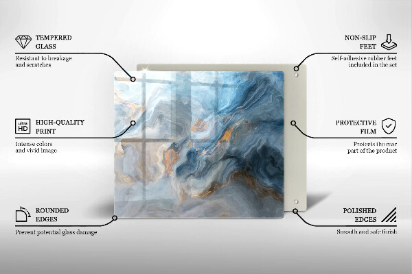 Copri piano cottura Trama di marmo