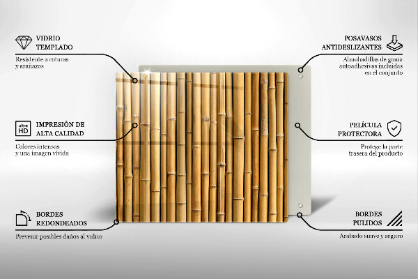 Copri piano cottura Bambù boho naturale