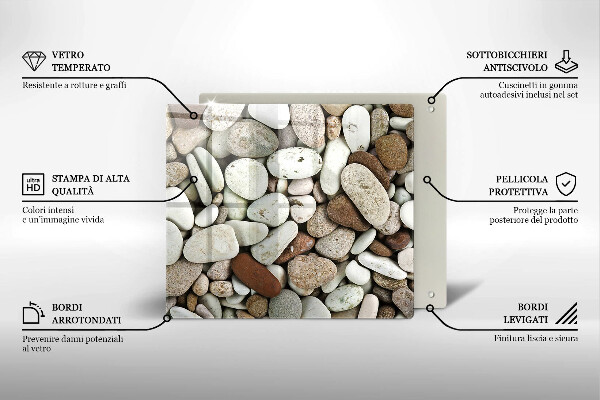 Copri piano cottura Sfondo di piccole pietre