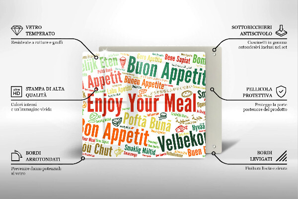 Copri piano cottura Sottotitoli Buon appetito lingue