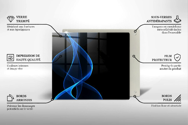 Proteggi piano induzione Linee blu di fumo