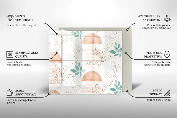 Copertura piano induzione Modello di foglie Boho