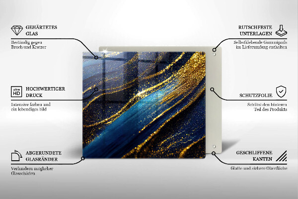 Copertura piano induzione Astrazione blu navy