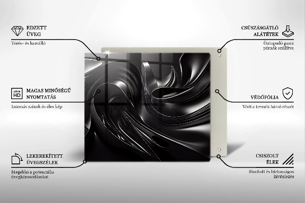 Copertura piano induzione Messa nera astratta