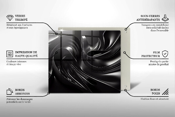 Copertura piano induzione Messa nera astratta