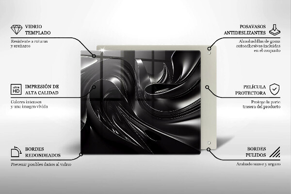Copertura piano induzione Messa nera astratta