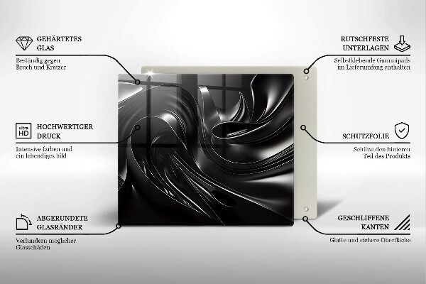 Copertura piano induzione Messa nera astratta
