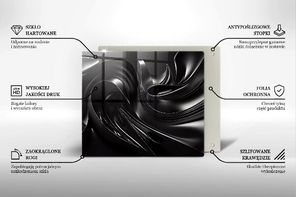Copertura piano induzione Messa nera astratta