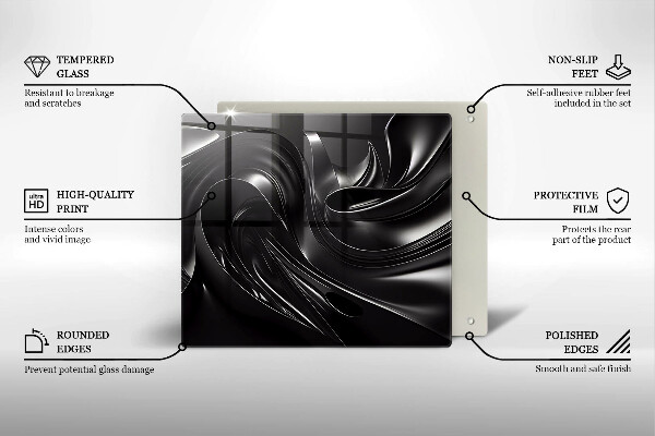 Copertura piano induzione Messa nera astratta