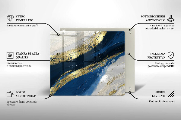 Copertura piano induzione Texture con oro