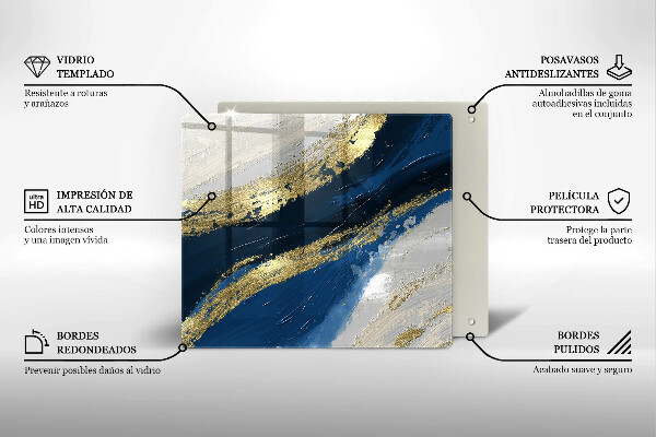 Copertura piano induzione Texture con oro