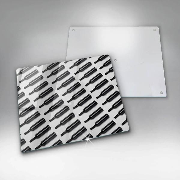 Copri piano cucina Bottiglie di vino nere