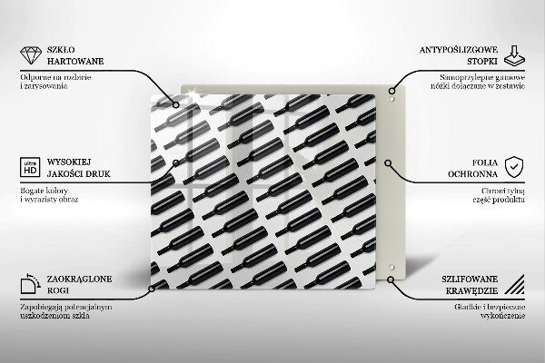 Copri piano cucina Bottiglie di vino nere