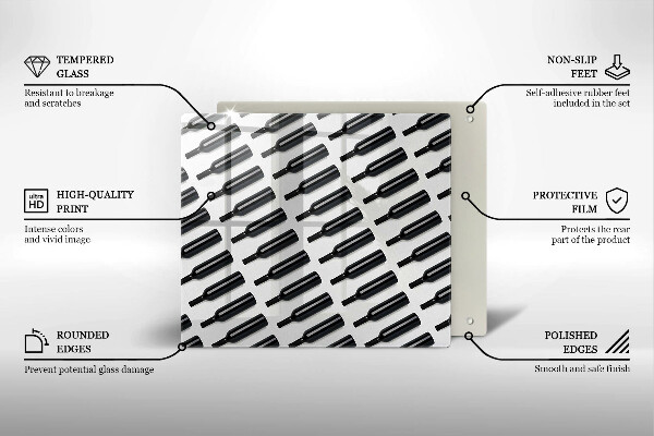 Copri piano cucina Bottiglie di vino nere