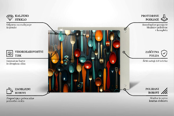 Copri piano cucina Cucchiai e forchette colorati