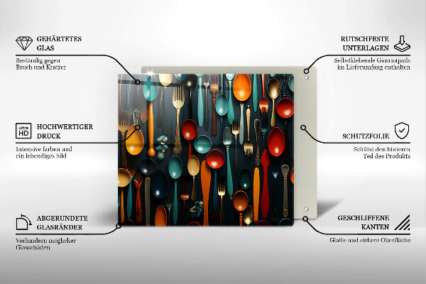 Copri piano cucina Cucchiai e forchette colorati