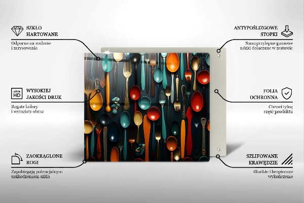 Copri piano cucina Cucchiai e forchette colorati