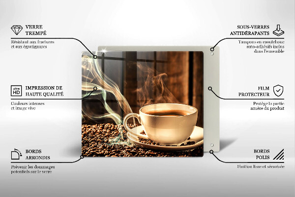 Copri piano cucina Tazza e chicchi di caffè