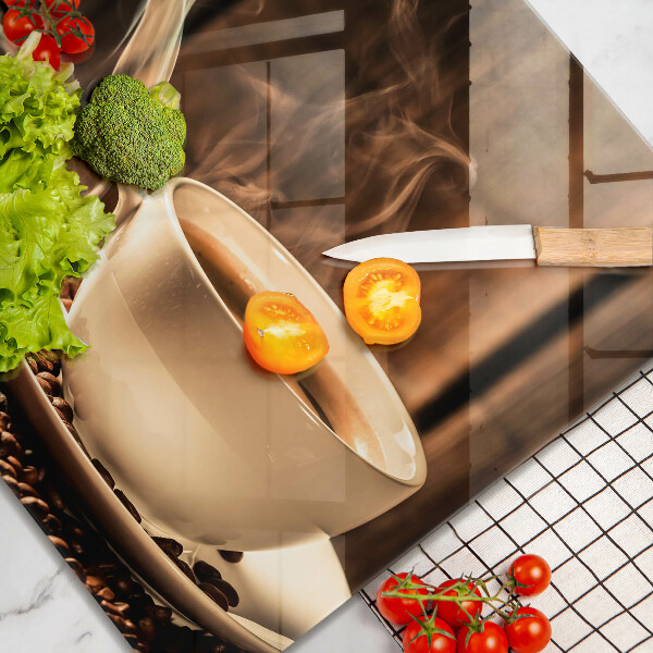 Copri piano cucina Tazza e chicchi di caffè