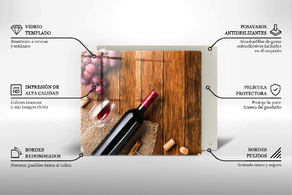 Copertura piano cottura Una bottiglia di vino rosso